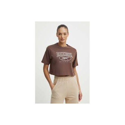 Reebok Women's Classics Archive Essentials Big Logo Crop- Brown