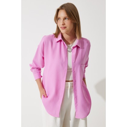 قميص ستاتي لون زهري