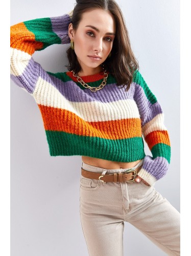 بلوزة صوف شتوية ملونه (اخضر واورنج وونهدي وايفوري) One Size