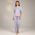 بجامة نص كم للنساء لون بنفسجي فاتح