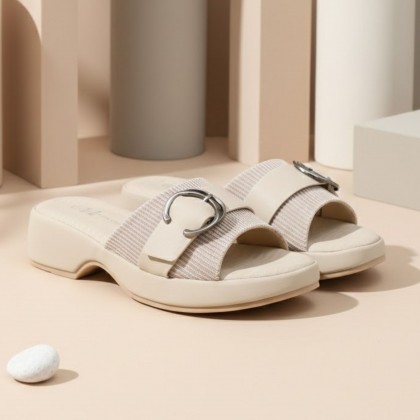 شبشب ستاتي للنساء لون بيج