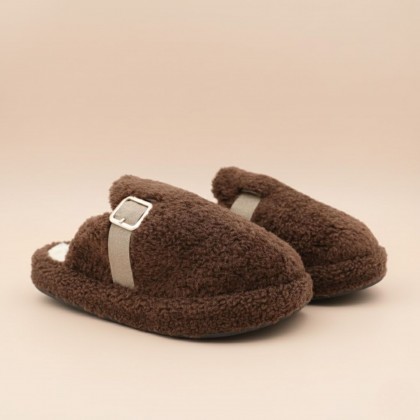 حفاية شتوية للنساء لون بني بتصميم قشاط