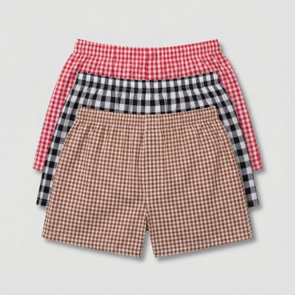 طقم بوكسر زر للرجال عدد 3 لون كروهات