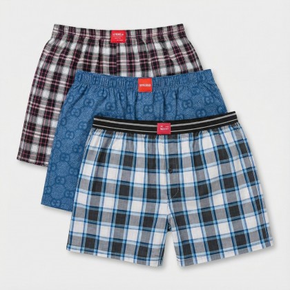 طقم بوكسربتصميم زر 3 قطع للرجال كروهات