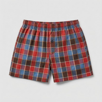 بوكسر بتصميم زر مخطط طولي للرجال متعدد الألوان