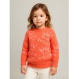 بلوزة شتوية للأطفال لون برتقالي