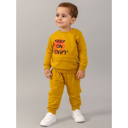 طقم للأطفال قطعتين لون كموني