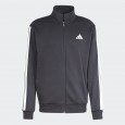 adidas Men's 3-STRIPES FLEECE Tracksuit- Black