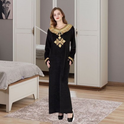 دشداشة مخمل ستاتي لون أسود