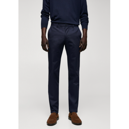 بنطلون رسمي سليم فيت رجالي من مانجو MANGO لون كحلي