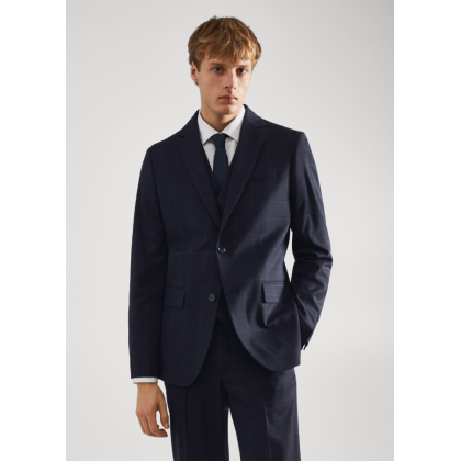 جاكيت رسمي سليم فيت رجالي من مانجو MANGO لون اسود مخطط