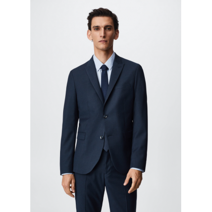 جاكيت رسمي سليم فيت رجالي من مانجو MANGO لون كحلي