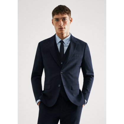 جاكيت رسمي سليم فيت رجالي من مانجو MANGO لون كحلي