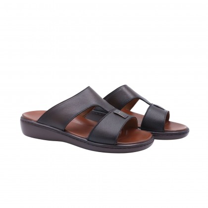 شبشب جلد فاخر من SABATO للرجال لون بني محوق