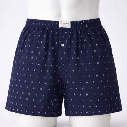 بوكسر رجال قطني بتصميم أحرف انجليزية لون كحلي