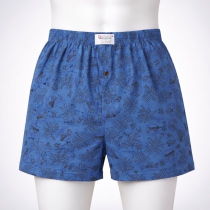 بوكسر رجال قطني بتصميم أسهم لون أزرق بترولي