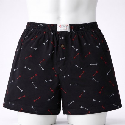 بوكسر رجال قطني بتصميم أسهم لون اسود