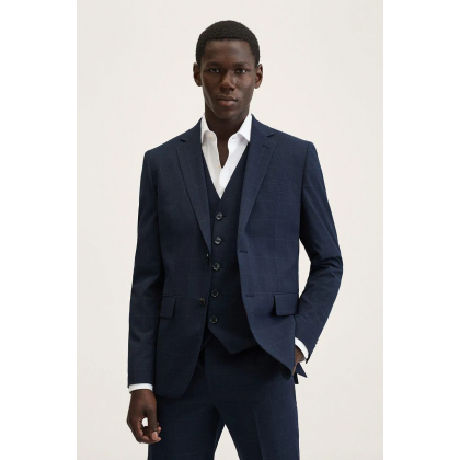 جاكيت رسمي سليم فيت رجالي من مانجو MANGO لون كحلي