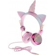 سماعات لاسلكية يونيكورن مع عصابة رأس قابلة للتعديل – لون زهري