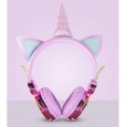 سماعات لاسلكية يونيكورن مع عصابة رأس قابلة للتعديل – لون زهري