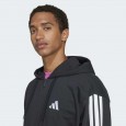 adidas Men's Essentials 3-Stripes French Terry Full-Zip Hoodie - Black