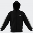 adidas Men's Essentials 3-Stripes French Terry Full-Zip Hoodie - Black