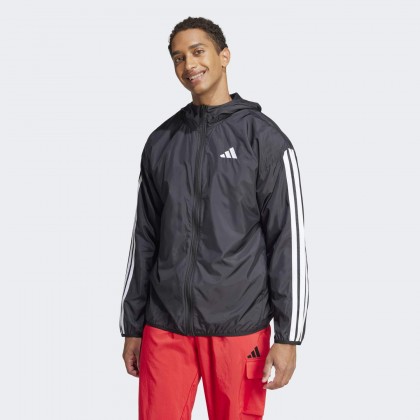 adidas Men's Essentials 3-Stripes Windbreaker - Black