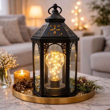 فانوس بلاستيك كبير مع إضاءة 