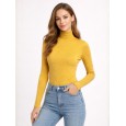 بلوزة بودي جولف بأكمام طويلة للنساء لون أصفر
