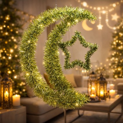 تعليقة هلال مع نجمة مقاس 30*32 سم 