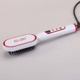 Enzo EN-4201 Portable Mini Hair Iron Fast Hair Straightening Brush Comb Wholesale Ceramic Electric Hot Beard Straightener Brush