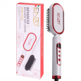Enzo EN-4201 Portable Mini Hair Iron Fast Hair Straightening Brush Comb Wholesale Ceramic Electric Hot Beard Straightener Brush