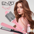 Enzo EN-511 New Electric Straightener Curler One Step Hot Air Hair Blow Dryer Brush 3 in 1 Multi Styler Curling Iron Comb Set
