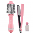 Enzo EN-511 New Electric Straightener Curler One Step Hot Air Hair Blow Dryer Brush 3 in 1 Multi Styler Curling Iron Comb Set