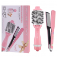 Enzo EN-511 New Electric Straightener Curler One Step Hot Air Hair Blow Dryer Brush 3 in 1 Multi Styler Curling Iron Comb Set