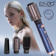 Enzo EN-758 Professional 4 in 1 Electric Hot Air Hair Brush One Step Airbrush Hair Dryer Brush Curler with Interchangeable Brush