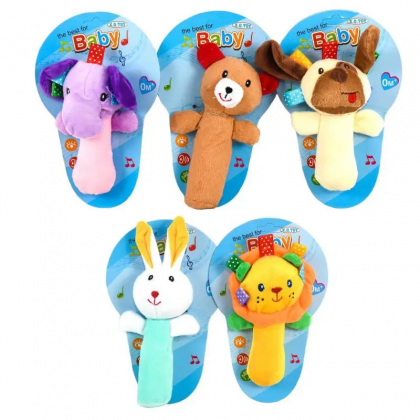 لعبة خشخيشة ناعمة للأطفال علي شكل دب لون بني