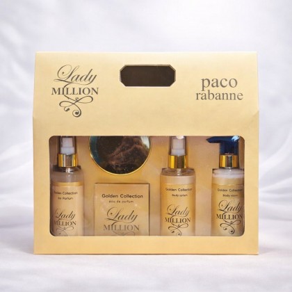 Golden Collections Perfumes For Women Lady Million Rabanne Set