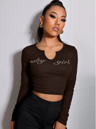 بلوزة بأكمام طويلة نسائي لون أسود