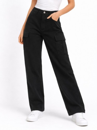 بنطلون كارجو ستاتي لون أسود