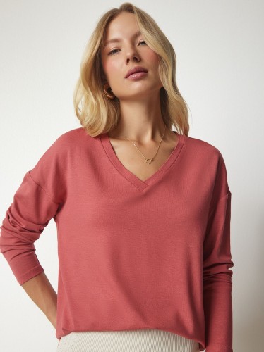 بلوزة ستاتي لون زهري غامق