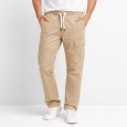 بنطلون رجالي قطن بتصميم جيوب جانبية لون بيج