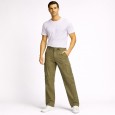 بنطلون رجالي بتصميم جيوب جانبية لون زيتي