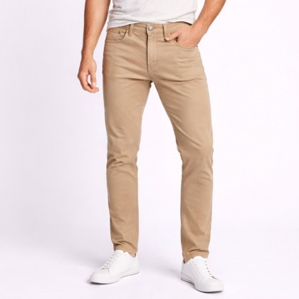 بنطلون جينز رجالي لون بيج