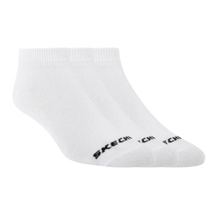 Skechers Womens' Non Terry Crew (3 Pair) Socks (36-41)-White