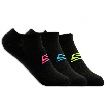 Skechers Womens' Microfibe (3 Pair) Socks (36-41)-Black