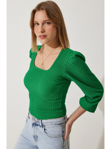 بلوزة ستاتي لون أخضر