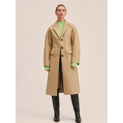 جاكيت جوخ طويل نسائي باللون البيج