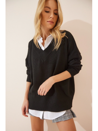 بلوزة ستاتي شتوي لون أسود