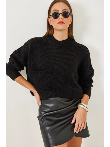 بلوزة ستاتي شتوي لون أسود